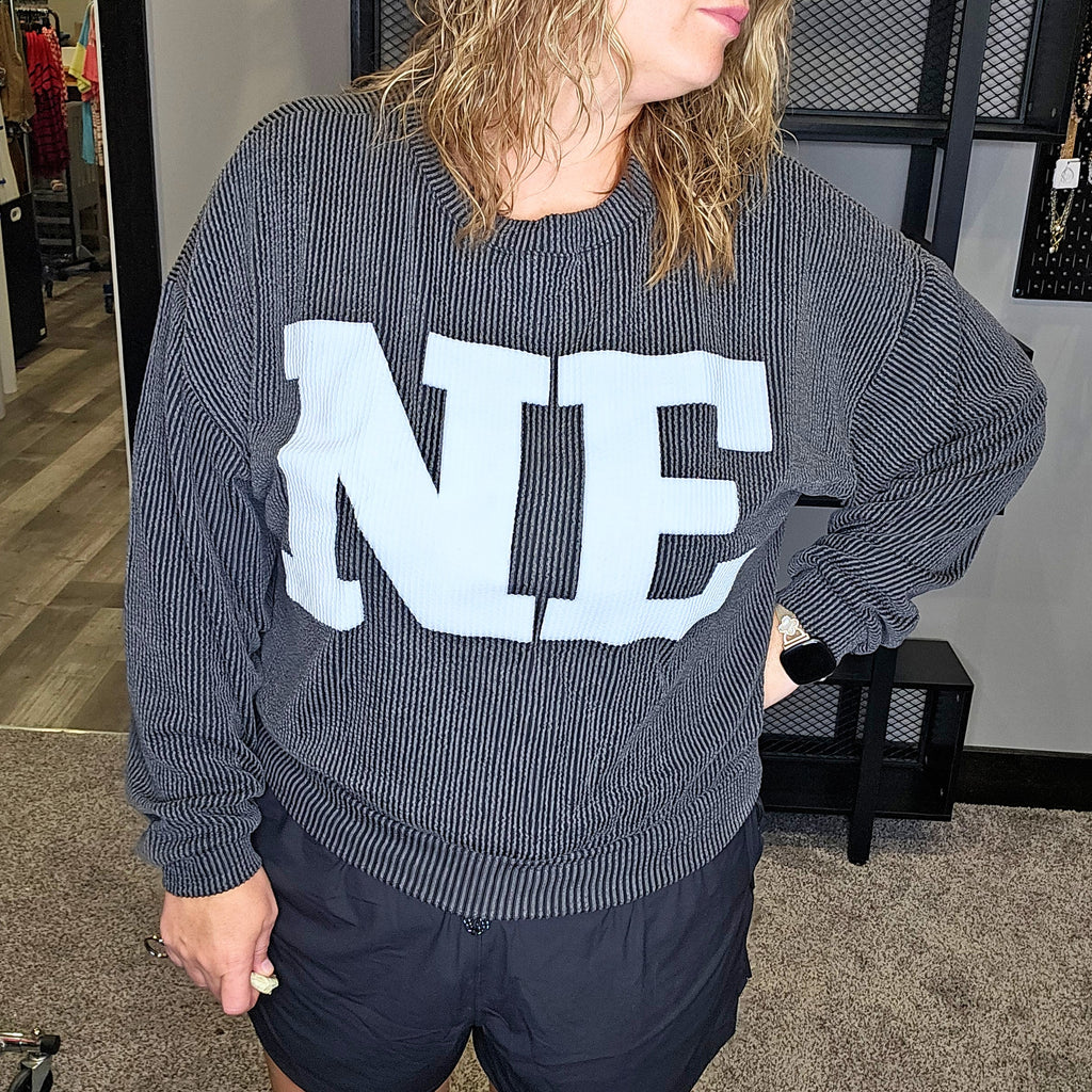 NE Corded Pullover Top - Black