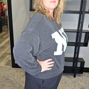 NE Corded Pullover Top - Black