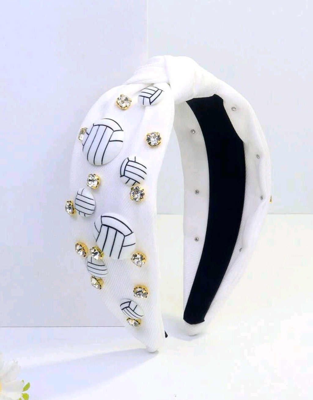 Volleyball Bling Headband - White
