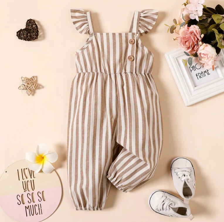 KIDS - Ruffle Striped Jumpsuit - Baby