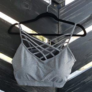 Cross My Heart Bralette - Heather Grey