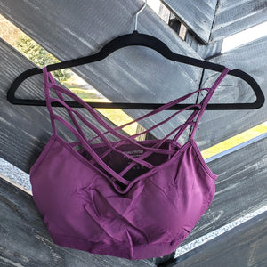 Cross My Heart Bralette - Dark Plum