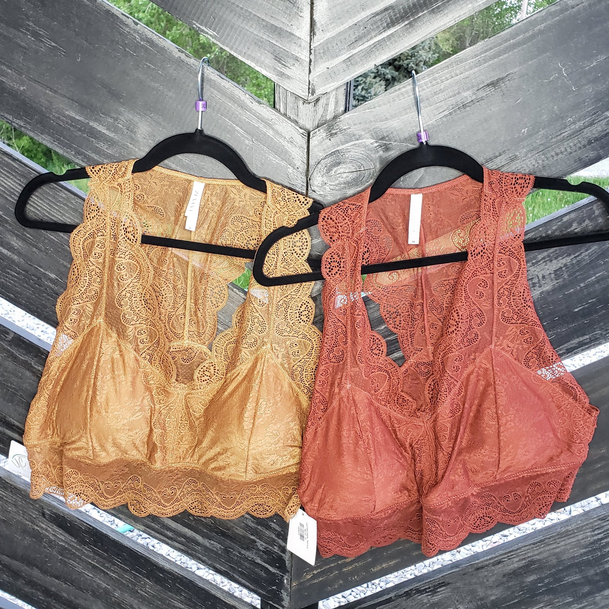 Lace Halter Bralette - Dark Rust
