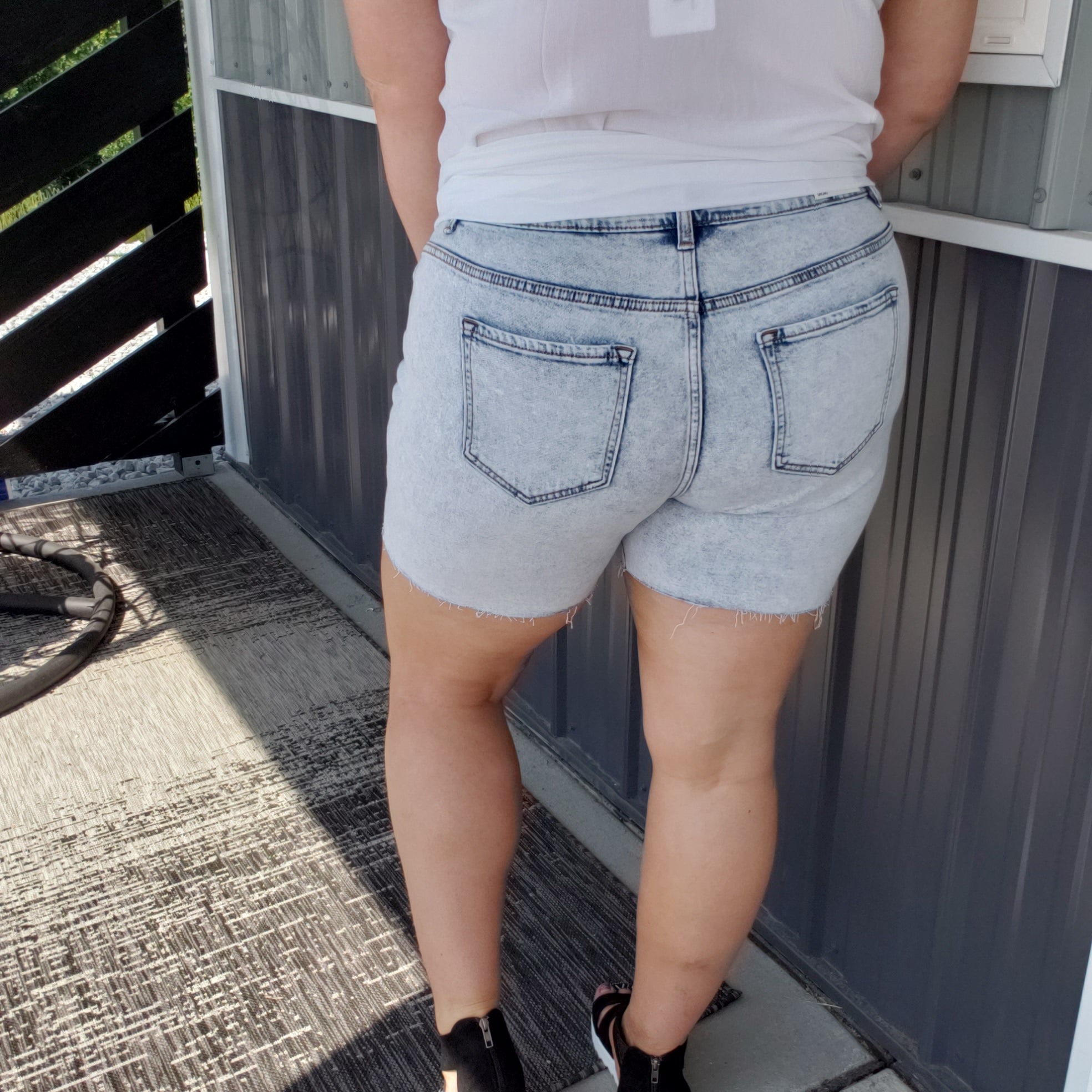 Throw Back Acid Wash Shorts