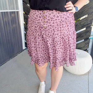 Reflections Lavender Cheetah Print Skirt