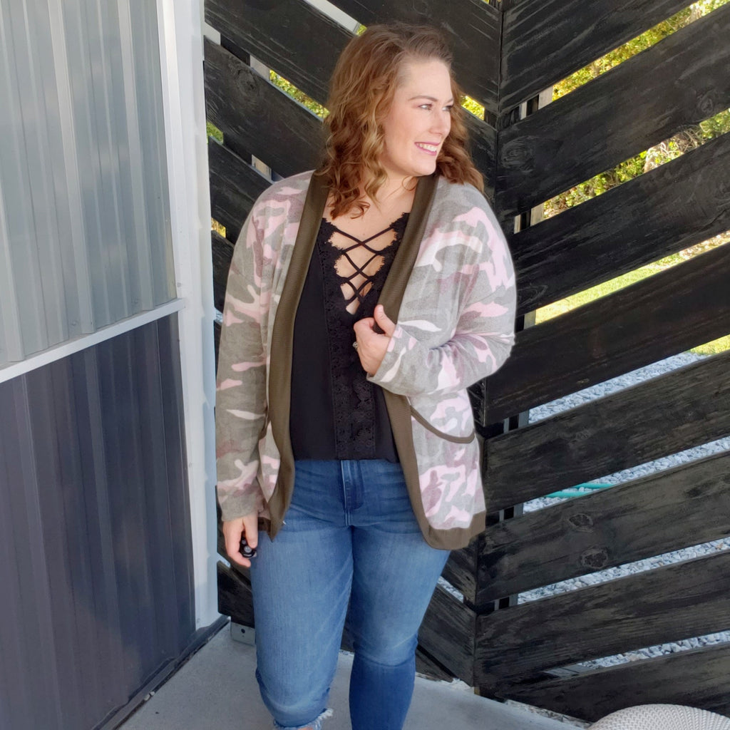 Fading Glory Camo Cardigan