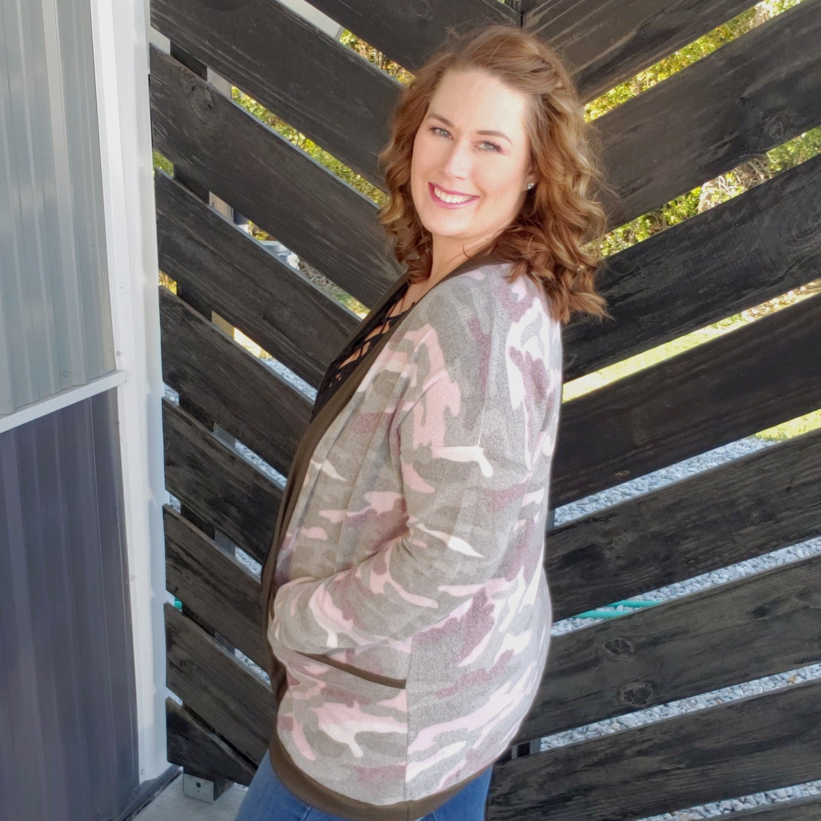 Fading Glory Camo Cardigan