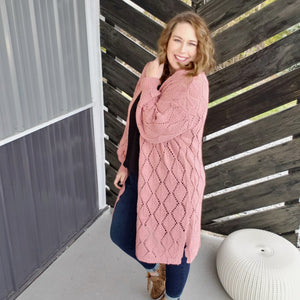 Cuddle With Me Cardigan - Dusty Pink