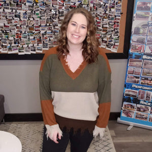You Guessed It Color Block Sweater