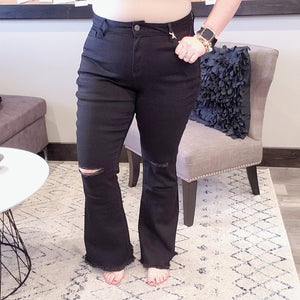 Karissa Black Flare Jeans - YMI
