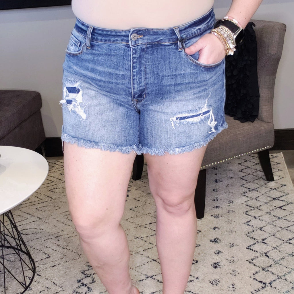 Dustin Patched Denim Shorts - Special A