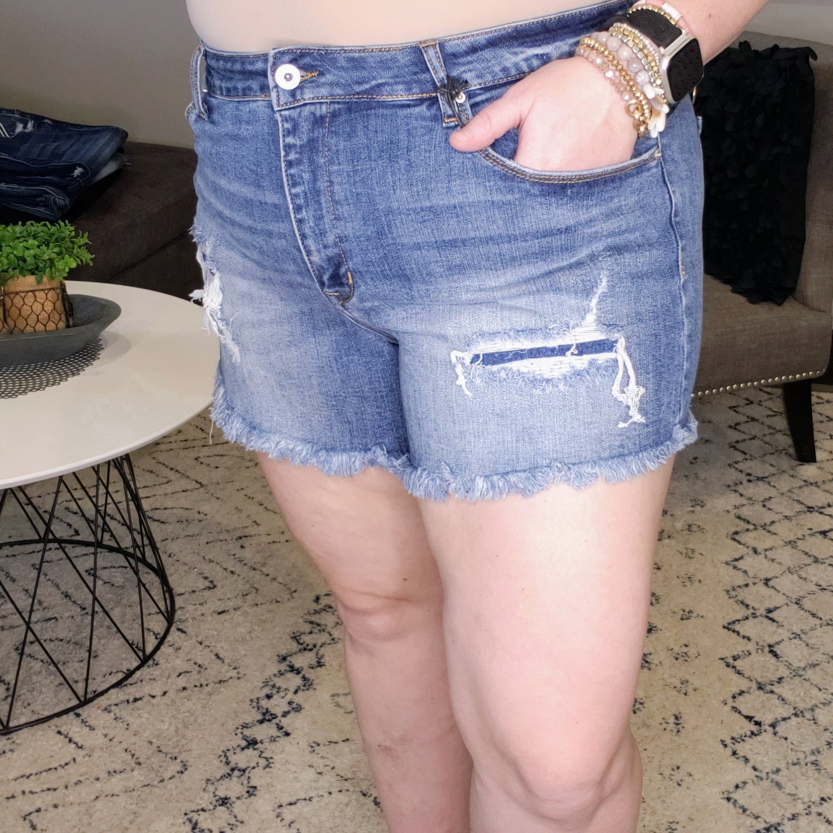 Dustin Patched Denim Shorts - Special A