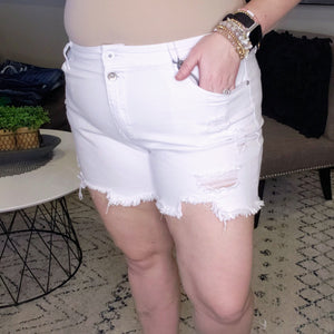 Travis Distressed White Shorts - Special A