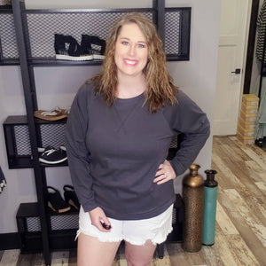 Beautiful Drama Pullover Top - Ash Grey