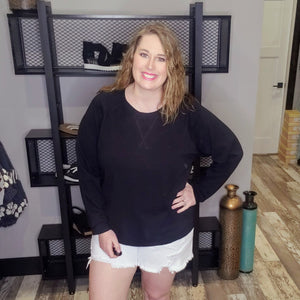 Beautiful Drama Pullover Top - Black