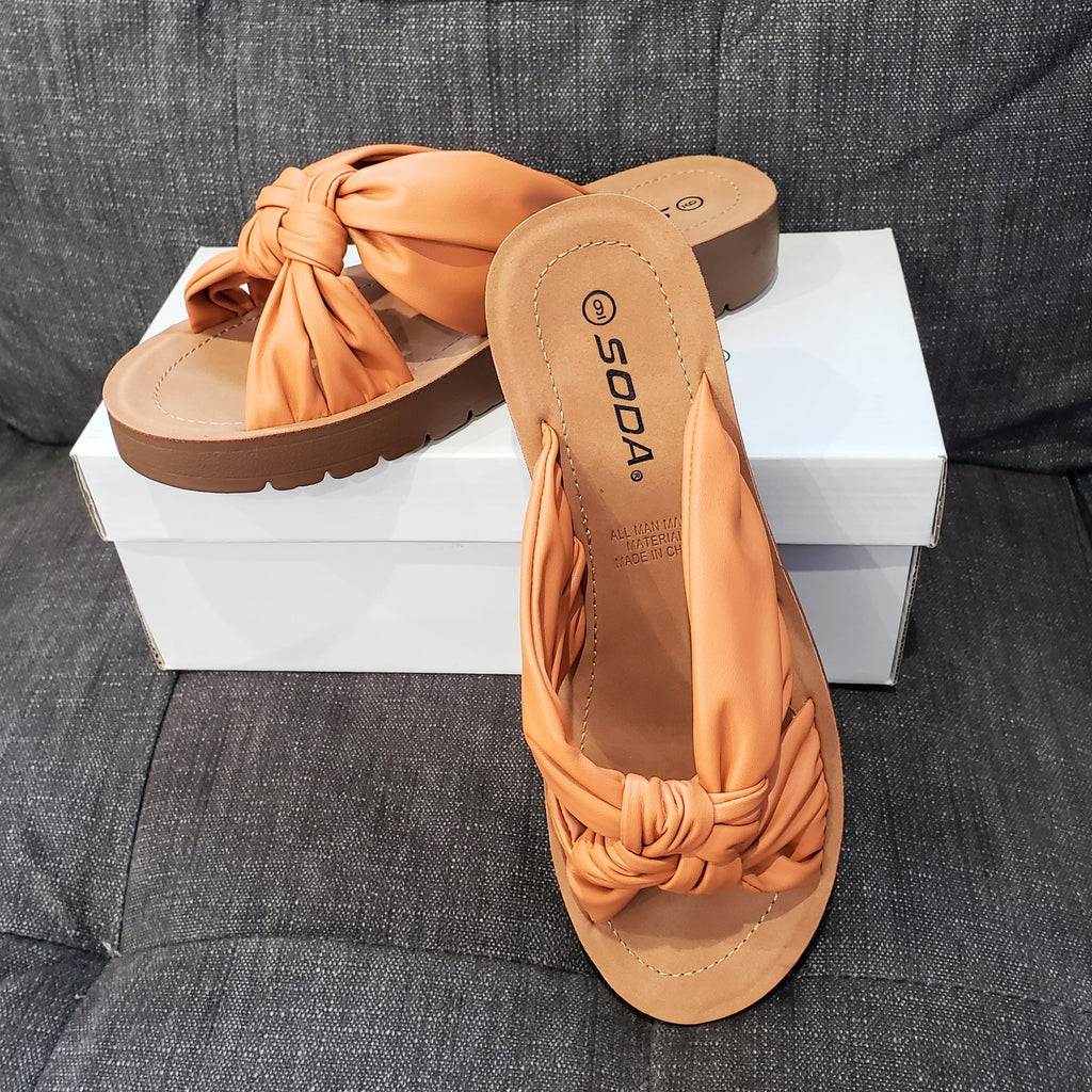 Knotty Strap Sandal - Orange