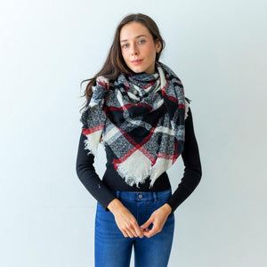 The Eleanor Plaid Scarf - Black