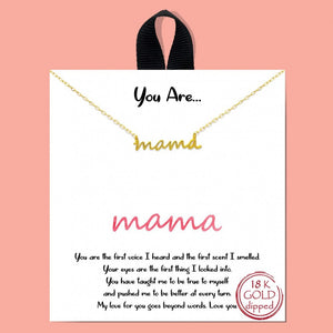 Script Mama Necklace - Gold