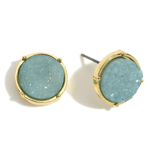 Mary Stud Earrings - Light Blue