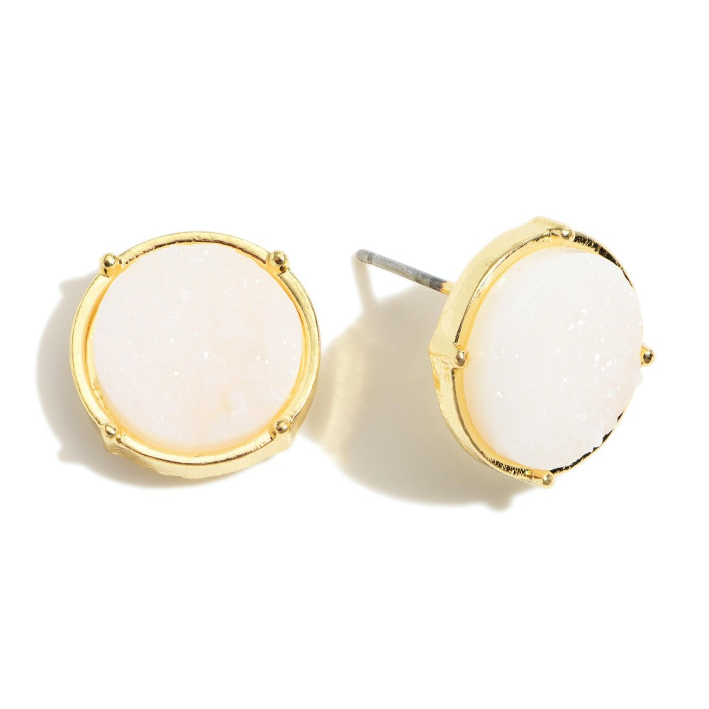 Mary Stud Earrings - White