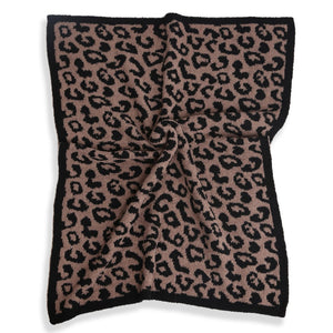 Tami Reversible Cheetah Baby Blanket - Coffee