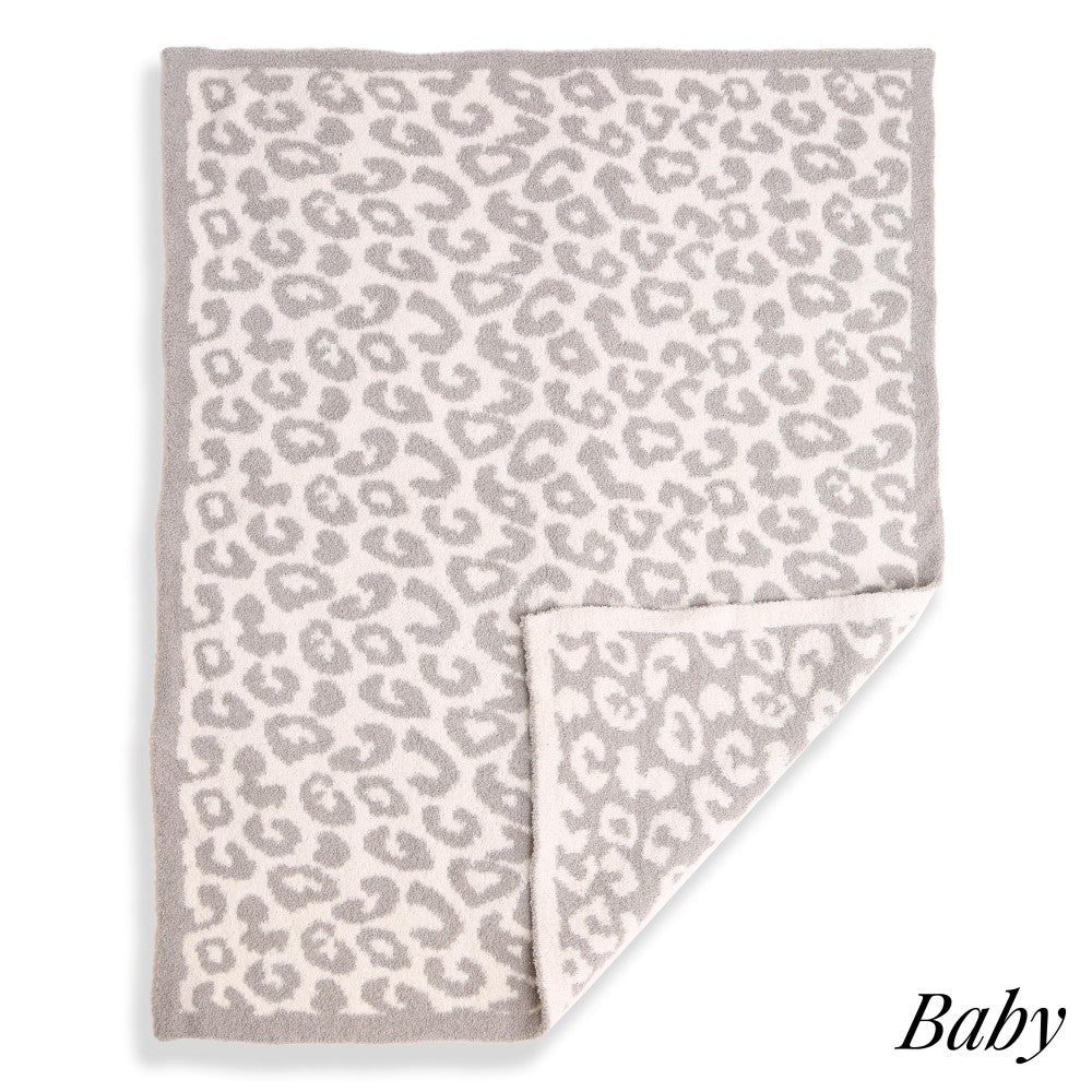 Tami Reversible Cheetah Baby Blanket - Grey