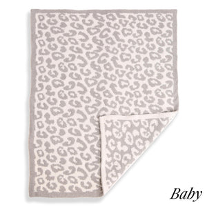 Tami Reversible Cheetah Baby Blanket - Grey