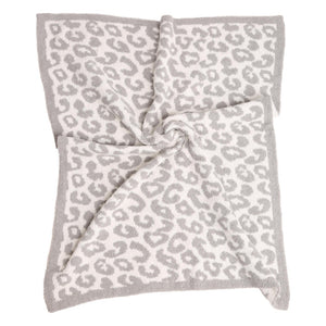 Tami Reversible Cheetah Baby Blanket - Grey