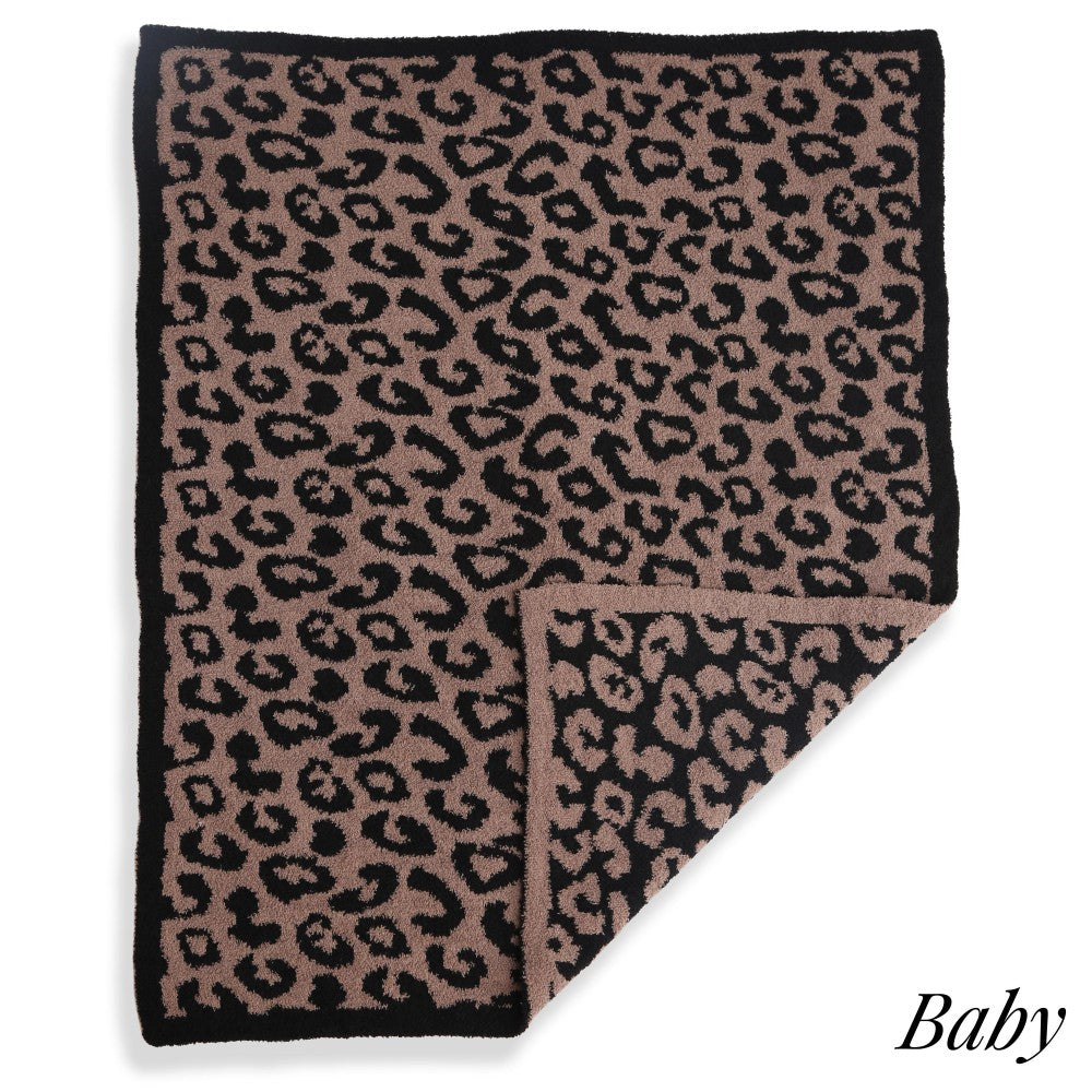 Tami Reversible Cheetah Baby Blanket - Coffee