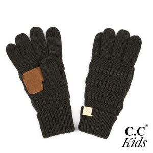 Tinsley Ribbed Knit Gloves - Black - Kids - C.C. Brand